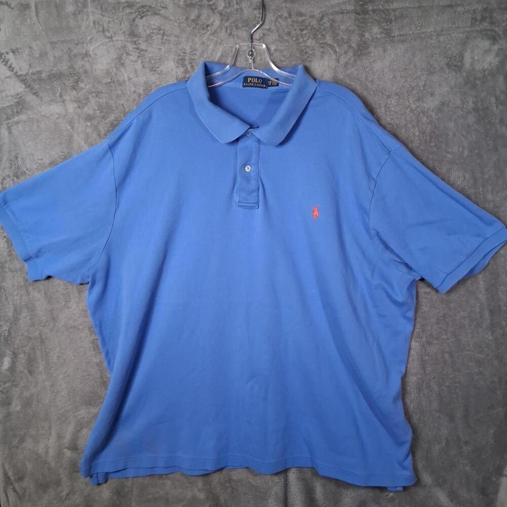 Polo‎ ralph Lauren Polo Shirt Men Size 4XB Blue Embroidered Pony Short Sleeve